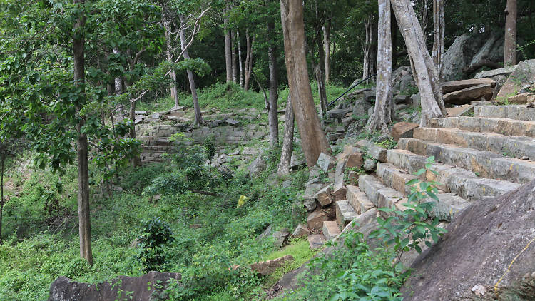 Conserved ruins of a mountain range Monastery