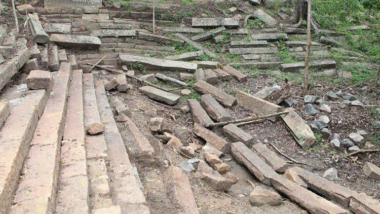 Conserved ruins of a mountain range Monastery