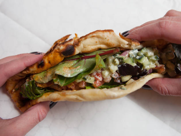 Chicken naanwich at Naansense Chicken naanwich at Naansense
