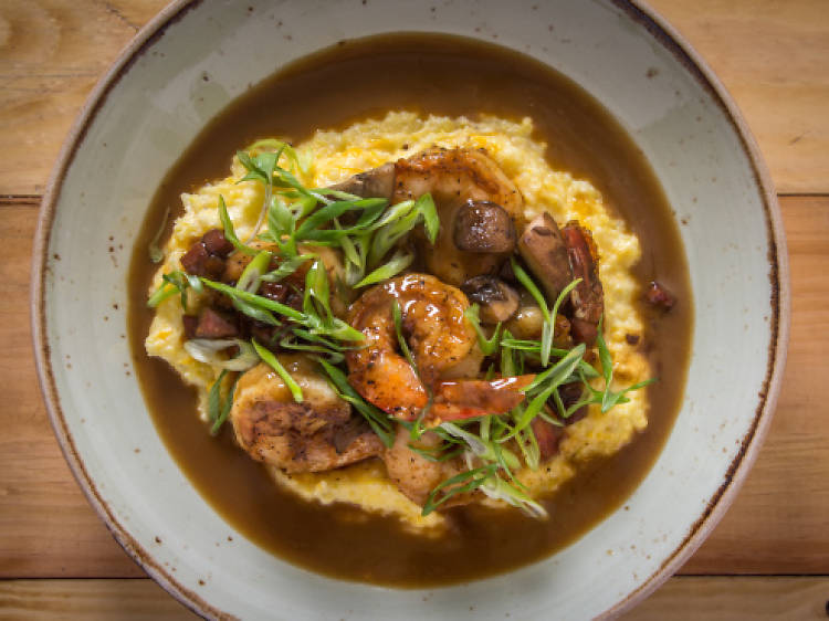 Shrimp and grits at Birds & Bubbles