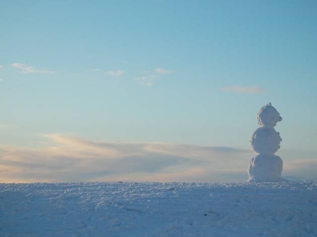 Snowman atop Arthur's Seat Snowman atop Arthur's Seat