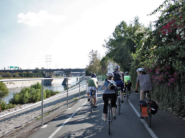 Los Angeles River bike path.