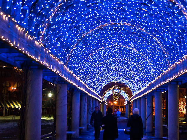 Photos of Faneuil Hall, Quincy Market during Christmas in Boston