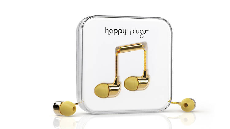 Happy Plugs gold earphones