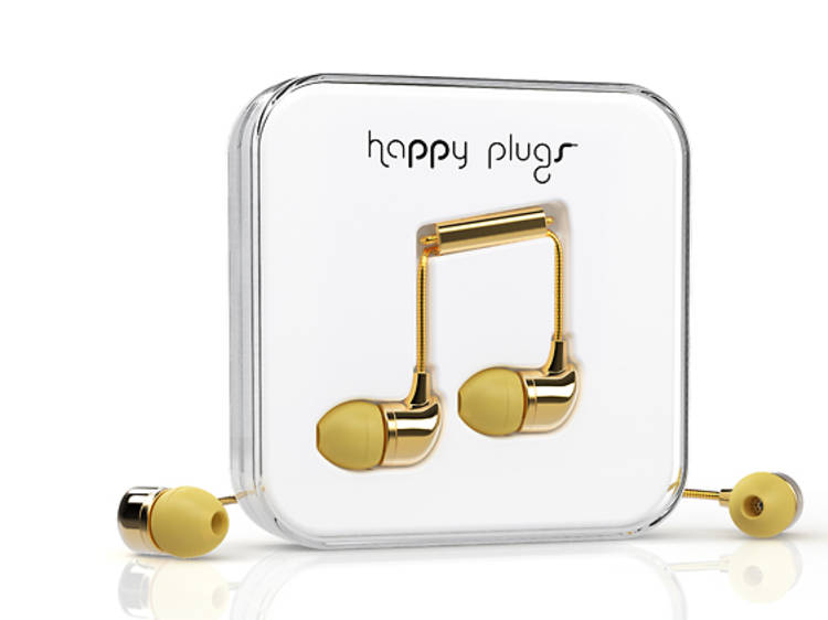 Happy Plugs gold earphones