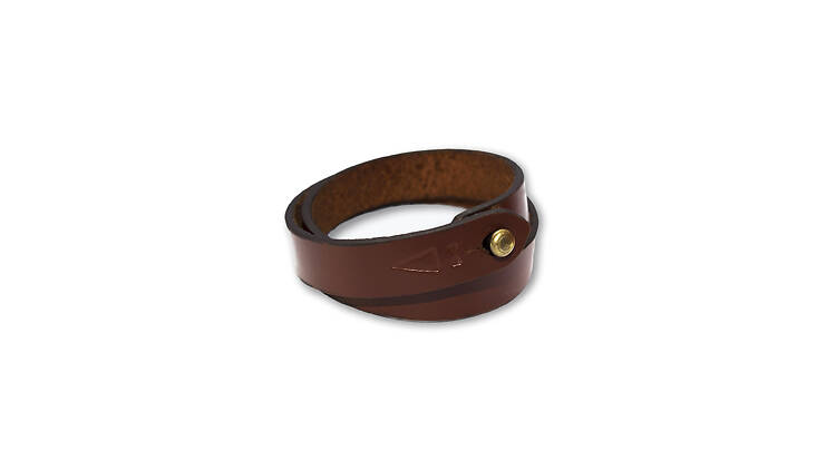 Twine chestnut leather bracelet