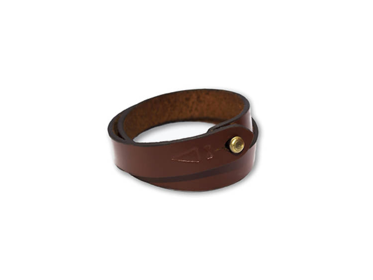 Twine chestnut leather bracelet