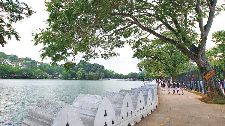 The Kandy Lake is a popular place in Kandy