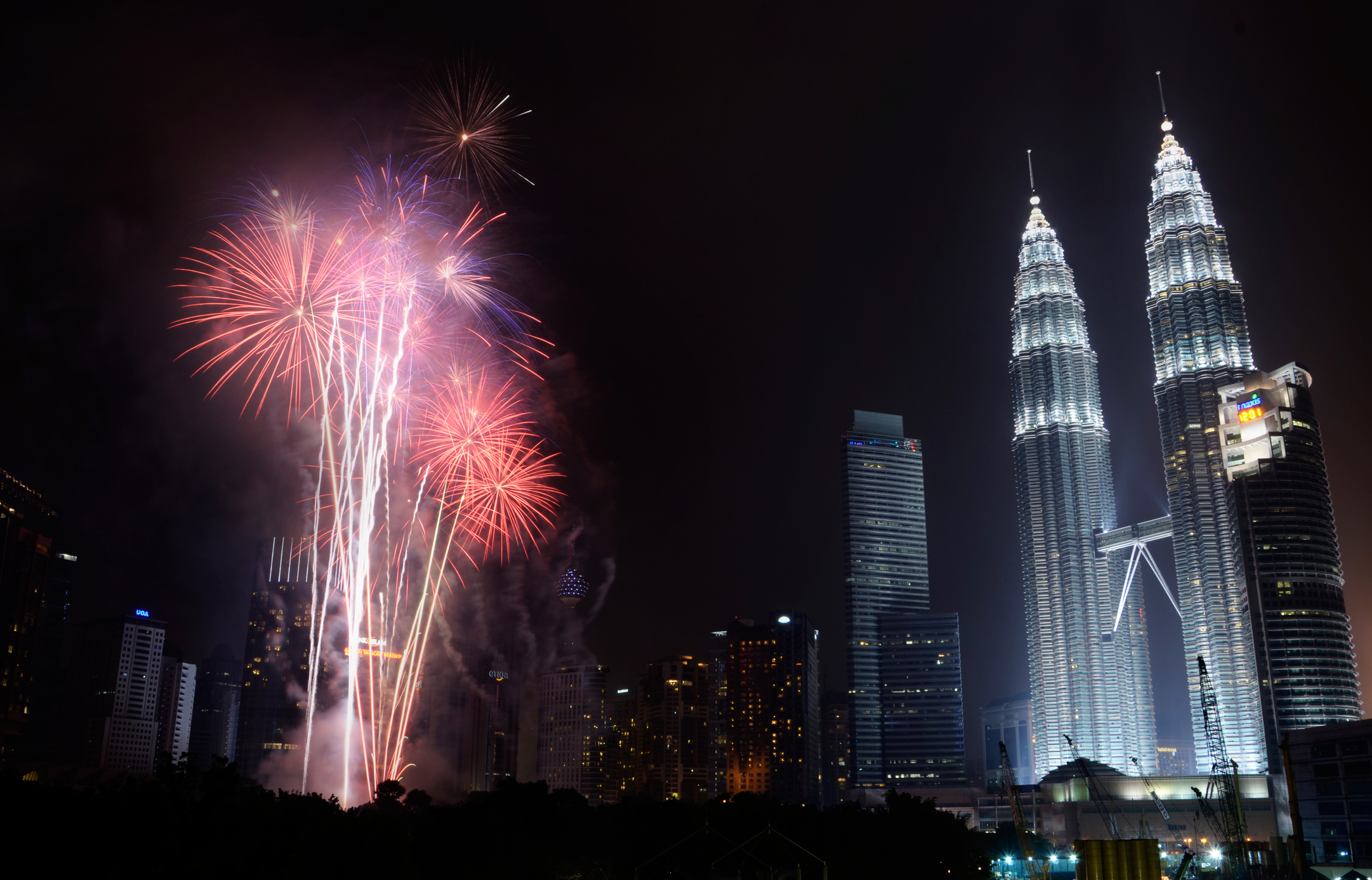 klcc malaysia new year 2022 fireworks clipart