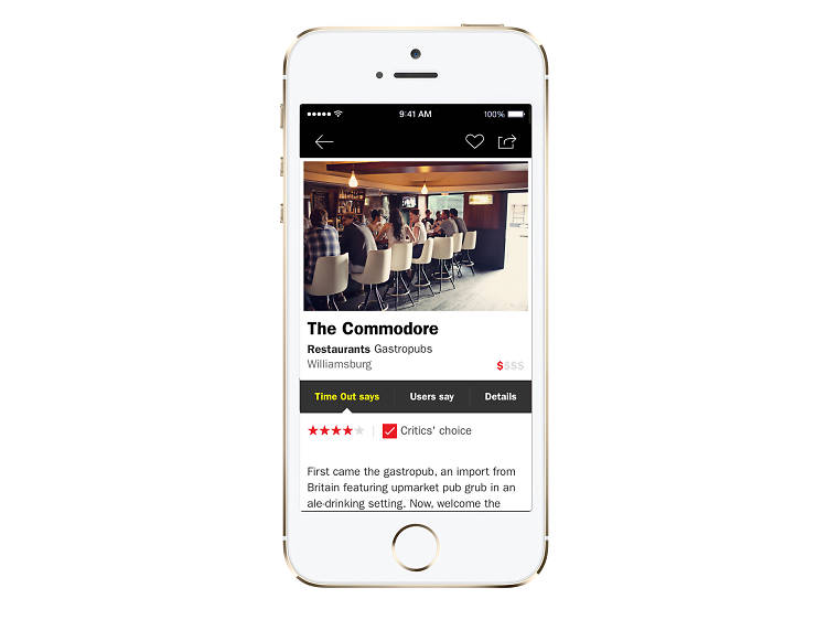 Time Out USA app for iPhone