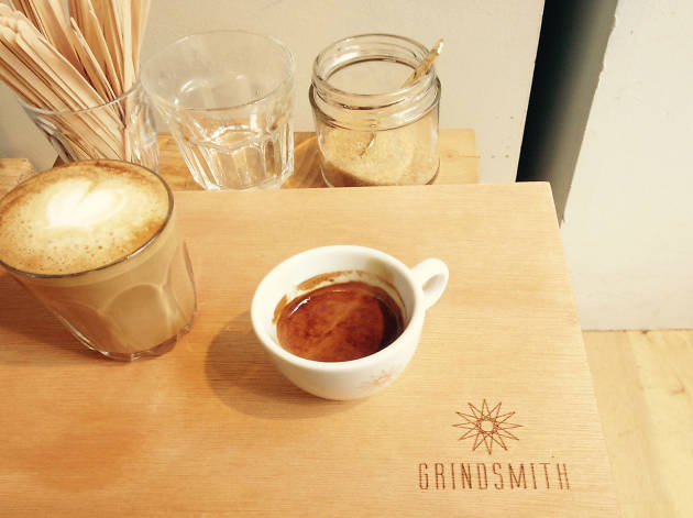 Flat white at Grindsmith Flat white at Grindsmith