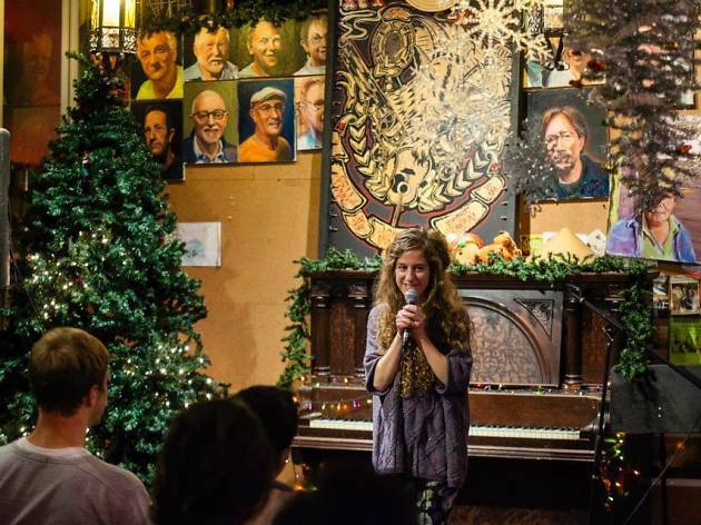 Host/Producer Rachel Mac performs at endearing Bitchface Comedy Night