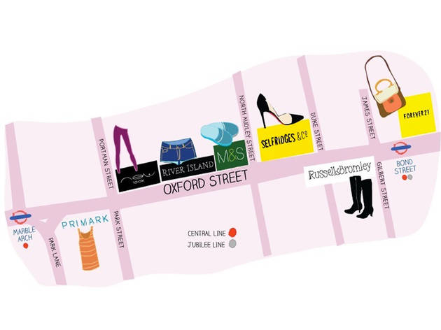 oxford street shops map Oxford Street Shops Marble Arch To Bond Street Time Out London