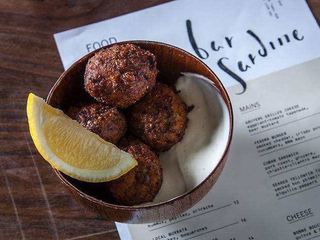 Octopus hush puppies at Bar Sardine Octopus hush puppies at Bar Sardine