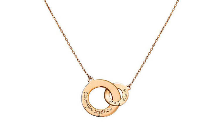 Gold intertwined personalised necklace