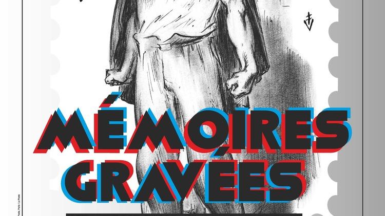 Mémoires gravées : Dessin préparatoire de Paul Pierre Lemagny pour le premier timbre, Résistance de 1947 Mémoires gravées : Dessin préparatoire de Paul Pierre Lemagny pour le premier timbre, Résistance de 1947