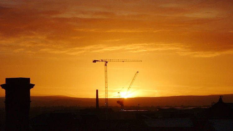 Sunrise over east Manchester