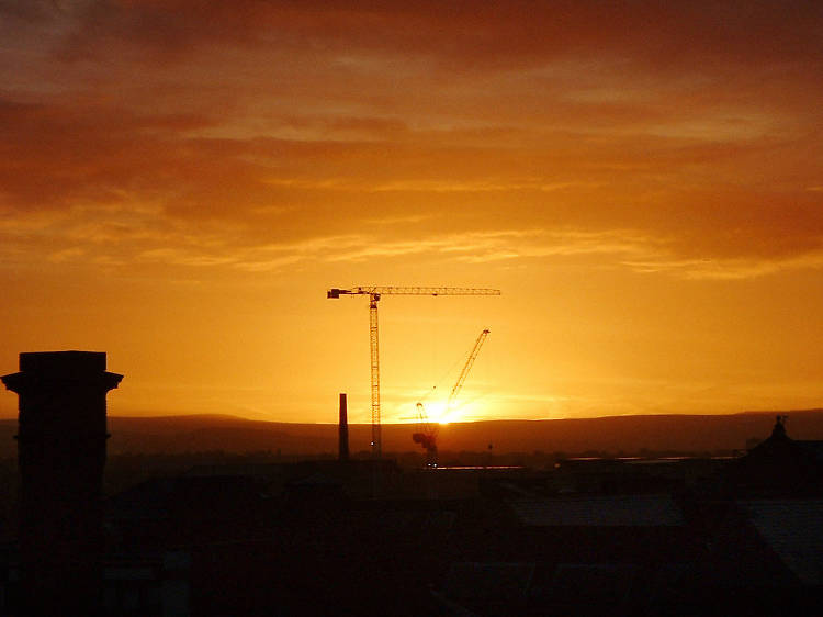 Sunrise over east Manchester