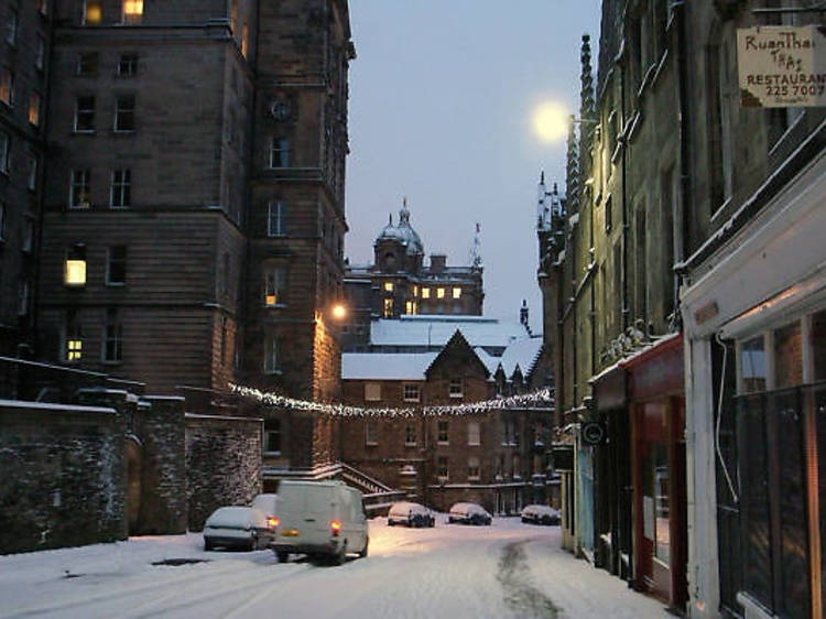 Cockburn Street before wintry sunrise