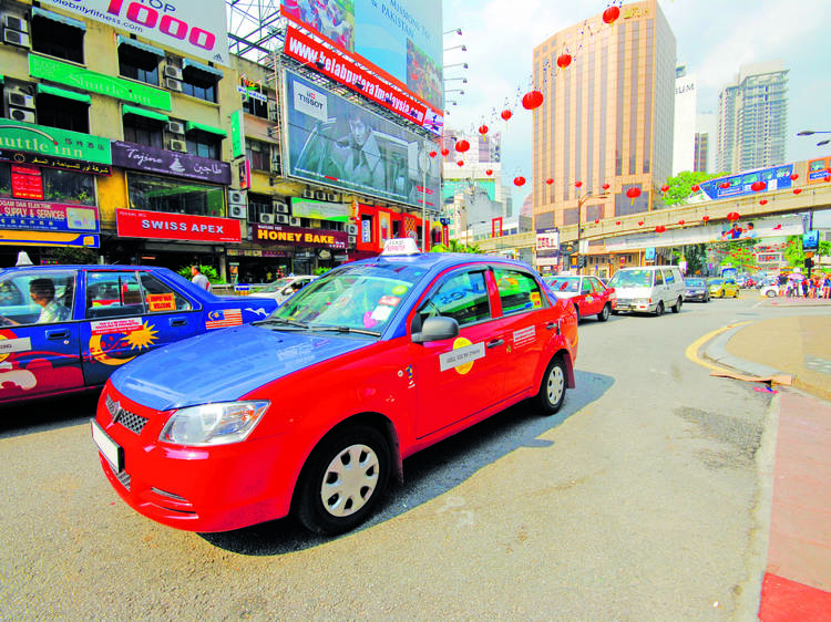 Flag down a metered taxi in Bukit Bintang