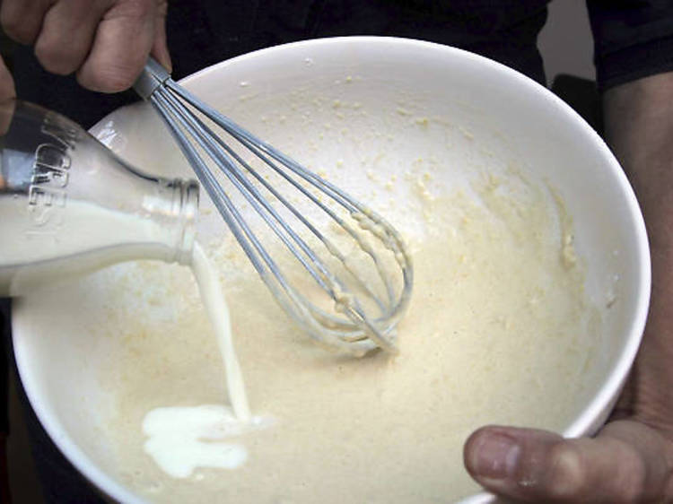 5. Gradually whisk in the milk