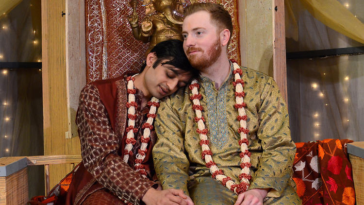 Kaiser Ahmed and Riley McIlveen in A Nice Indian Boy at Rasaka Theatre Company