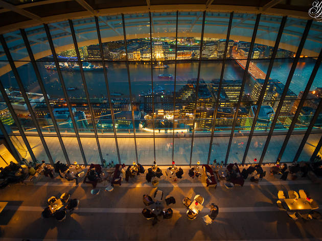 The Sky Pod bar at the Walkie Talkie's Sky Garden. The Sky Pod bar at the Walkie Talkie's Sky Garden.