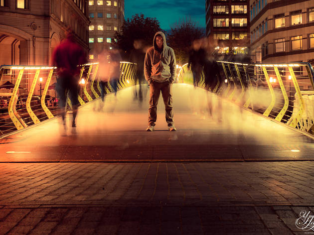 Man on bridge Man on bridge