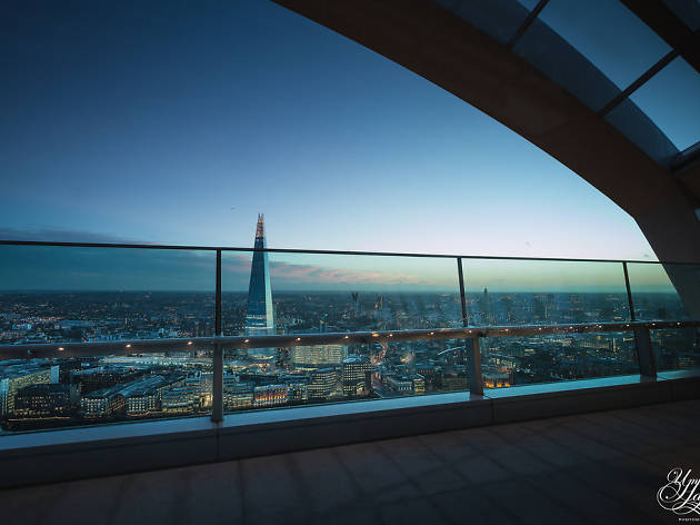 The Shard, as seen from the Walkie Talkie's Sky Garden. The Shard, as seen from the Walkie Talkie's Sky Garden.
