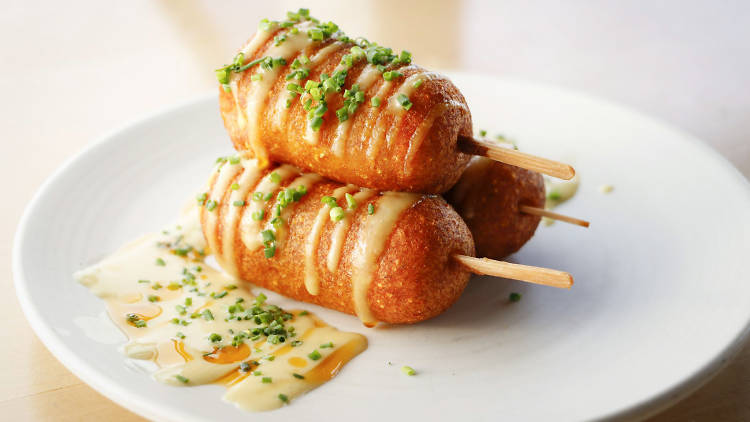 Lobster corn dogs at The Lobster