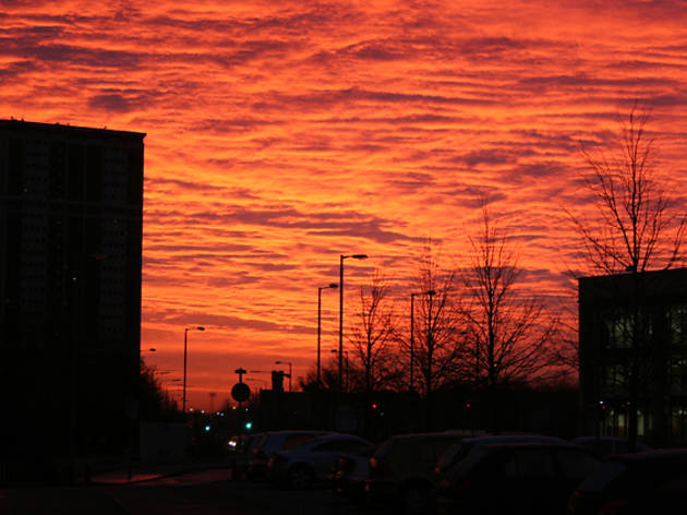 9 glasgow tower block sunset 9 glasgow tower block sunset