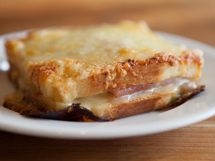 Ham and cheese croque-monsieur at La Fournette