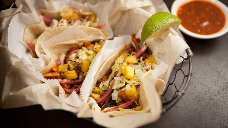Scarf down Mexican food like these Xoco tacos on Cinco De Mayo.