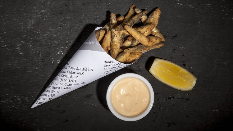 Whitebait and harissa aioli at The Empress