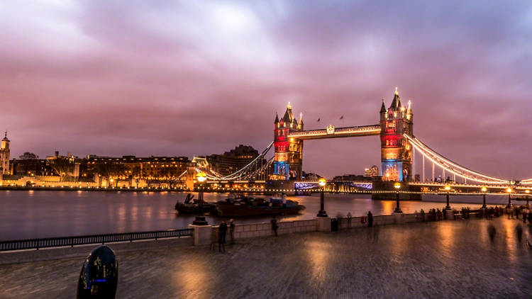 Tower Bridge light show