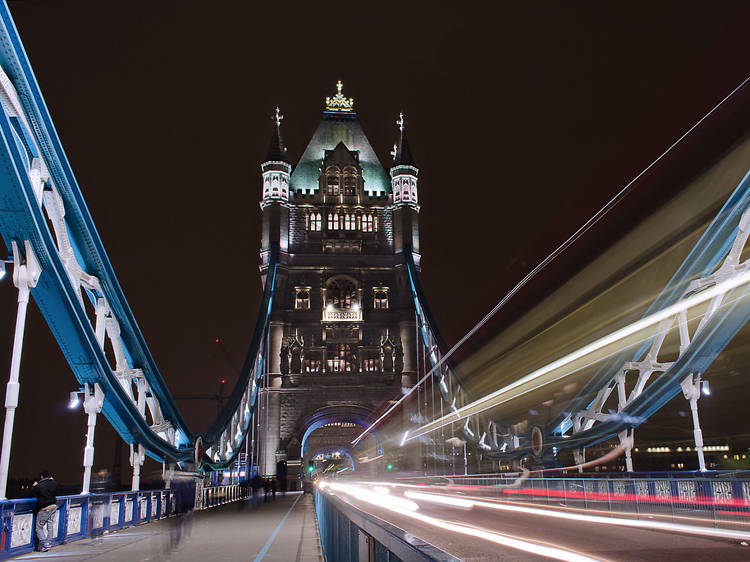 Speeding down Tower Bridge