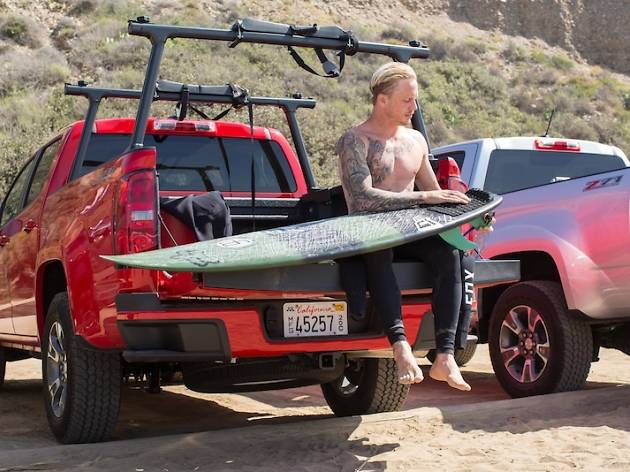 We did a California Double (sort of) with Chevy and Chippa Wilson, and it was awesome Pro surfer Chippa Wilson gets ready to ride