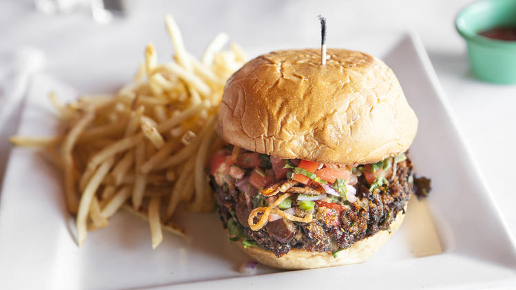 Veggie burger at Puran's Restaurant