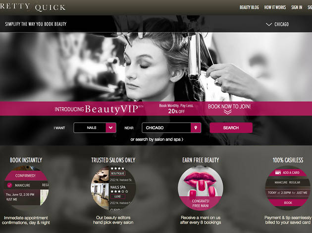 Use PrettyQuick to book salon services Use PrettyQuick to book salon services