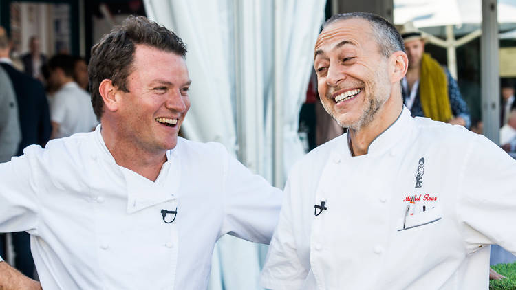 Theo Randall and Michel Roux Jr at Taste of London festival