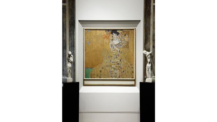 Installation view of “Gustav Klimt and Adele Bloch-Bauer: The Woman in Gold” at Neue Galerie New York