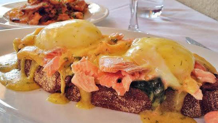 Smoked salmon Benedict at Joe's Restaurant