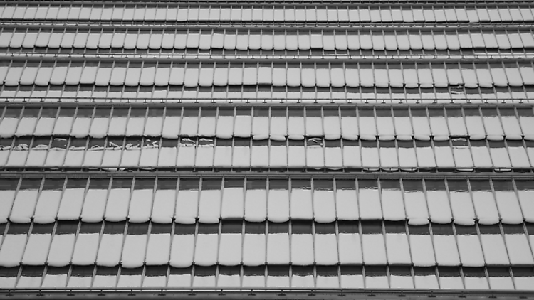 Snow-covered Waverley Station roof