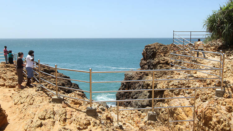 Kudawella Blow Hole is a beach side attraction in Dickwella, Sri Lanka