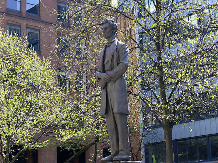 Statue of Abraham Lincoln at Lincoln Square