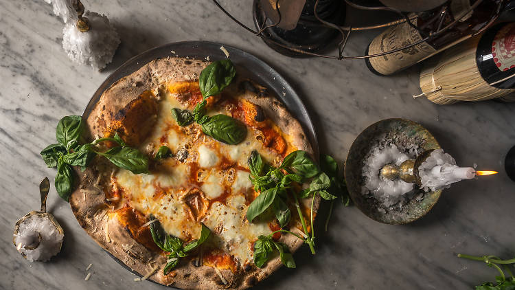 LUCALI basil pizza