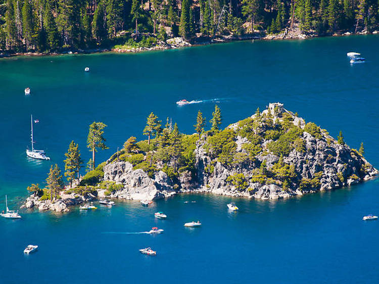 Biking and boating at South Lake Tahoe