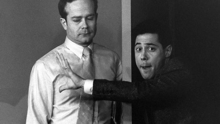 Second City's Kevin Frank with Bruce Pirrie in SC Toronto's 1985 show 'It Came from Chicago'