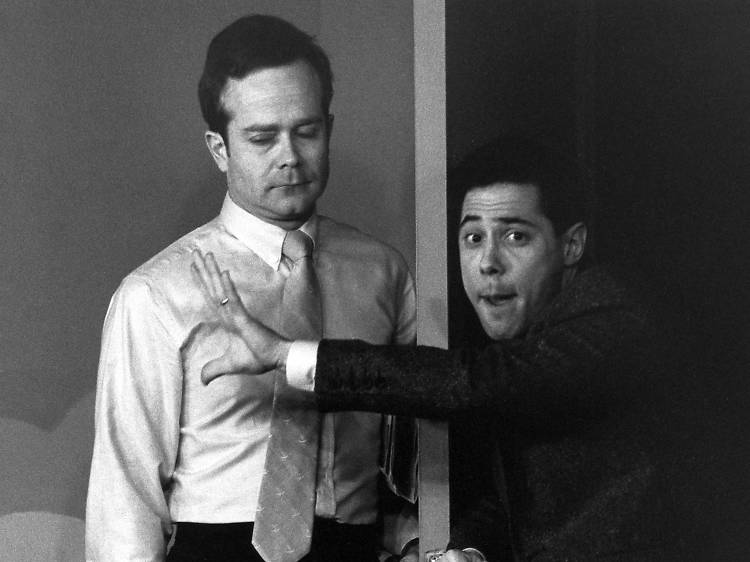 Second City's Kevin Frank with Bruce Pirrie in SC Toronto's 1985 show 'It Came from Chicago'