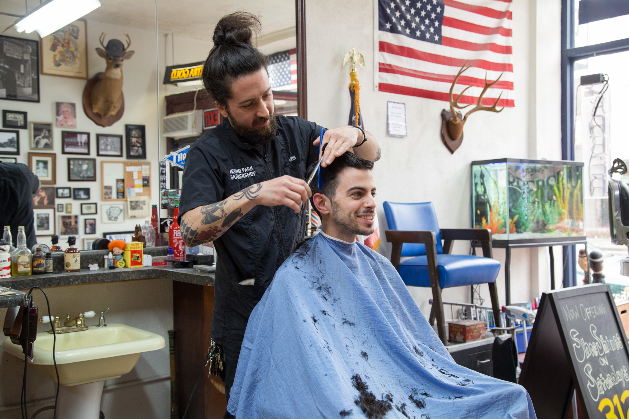 Irving Park Barbershop.